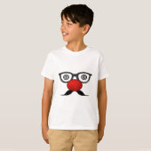 赤いおもしろい鼻風変わり眼鏡ひげ Tシャツ (正面フル)