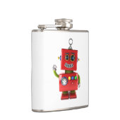 赤いおもちゃのロボット振るこんにちは フラスク (右)