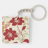 赤いおよびオレンジの花の影 キーホルダー (裏面)