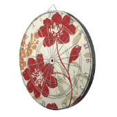 赤いおよびオレンジの花の影 ダーツボード (正面右)