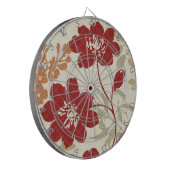 赤いおよびオレンジの花の影 ダーツボード (正面左)