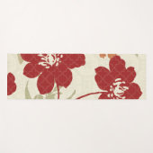 赤いおよびオレンジの花の影 ヨガマット (正面(横))
