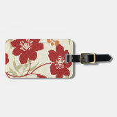 赤いおよびオレンジの花の影 ラゲッジタグ (正面横)