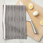 赤いおよび灰色のグラフィック キッチンタオル (四つ折り)