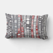 赤いおよび灰色の層 ランバークッション (裏面)