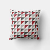 赤いおよび灰色の幾何学的な装飾用クッション クッション (裏面)