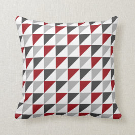 赤いおよび灰色の幾何学的な装飾用クッション クッション