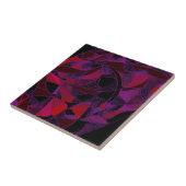 赤いおよび紫色のヴィンテージのステンドグラスのタイル タイル (側面)