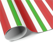 赤いおよび緑のキャンディ・ケーンは縞で飾ります ラッピングペーパー (ロールコーナー)