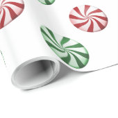 赤いおよび緑のストライプのなはっか菓子のギフト用包装紙 ラッピングペーパー (ロールコーナー)