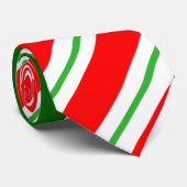 赤いおよび緑のストライプのなタイ ネクタイ (ロール)