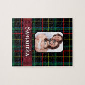 赤いおよび緑のタータンチェック ジグソーパズル (横)