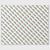 赤いおよび緑のトラクターの包装紙 ラッピングペーパー (フラット)