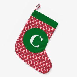 赤いおよび緑のモロッコのプリントの期首在庫量 スモールクリスマスストッキング