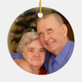 赤いおよび緑のヤドリギの新しい祖母の新しい祖父 セラミックオーナメント (裏面)