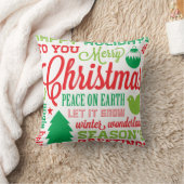 赤いおよび緑の休日の地下鉄の芸術の枕 クッション (ブランケット)