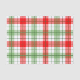 赤いおよび緑の格子縞のティッシュペーパー 薄葉紙