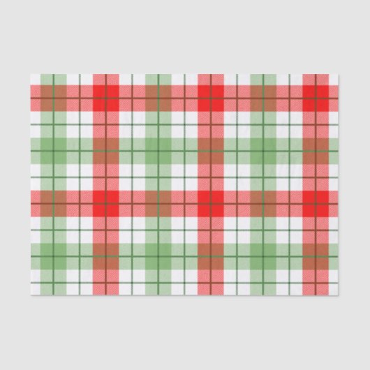 赤いおよび緑の格子縞のティッシュペーパー 薄葉紙 (正面)
