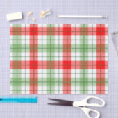 赤いおよび緑の格子縞のティッシュペーパー 薄葉紙 (クラフト)