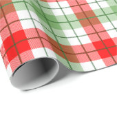 赤いおよび緑の格子縞の包装紙 ラッピングペーパー (ロールコーナー)