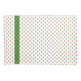 赤いおよび緑の水玉模様のクリスマスの枕箱 枕カバー