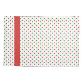 赤いおよび緑の水玉模様のクリスマスの枕箱 枕カバー (裏面)