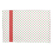 赤いおよび緑の水玉模様のクリスマスの枕箱 枕カバー (正面)