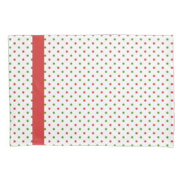 赤いおよび緑の水玉模様のクリスマスの枕箱 枕カバー