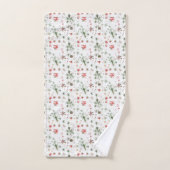 赤いおよび緑の雪片のクリスマス バスタオルセット (ハンドタオル)