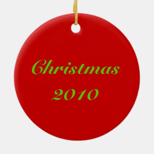 赤いおよび緑の（紋章の）フラ・ダ・リのクリスマスのオーナメント セラミックオーナメント (裏面)