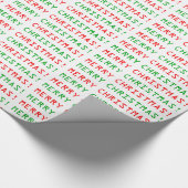 赤いおよび緑コンピュータフォントのメリークリスマス ラッピングペーパー (角)