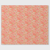 赤いおよび緑ペイズリーパターン ラッピングペーパー (フラット)