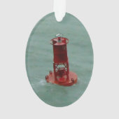 赤いおよび緑海のブイ オーナメント (裏面)