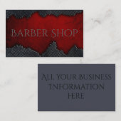 赤いおよび鋼鉄灰色理髪店のための険しいカード 名刺 (正面/裏面)