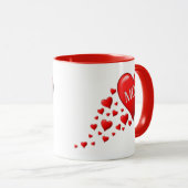 赤いお母さんのハート マグカップ (正面右)