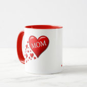 赤いお母さんのハート マグカップ (正面左)
