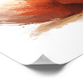 赤いお洒落キツネとオレンジ色のバルーンポスター ポスター (角)