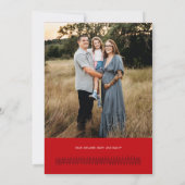 赤いお洒落クリスマスセーターがフォトカードにマーク 招待状 (裏面)