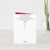 赤いお洒落ケシのグリーティングカード シーズンカード (裏面)