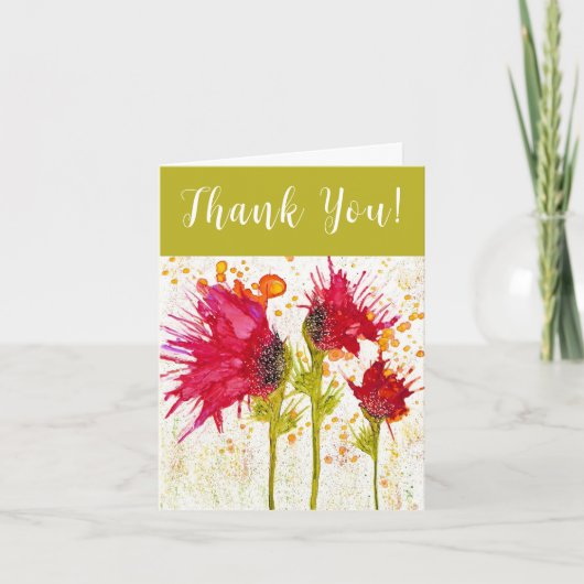 赤いお洒落ケシのグリーティングカード シーズンカード (正面)