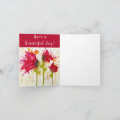 赤いお洒落ケシのグリーティングカード シーズンカード (内部)