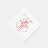 赤いお洒落リハーサル・ディナーの前の夜 スタンダードカクテルナプキン (角)