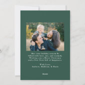 赤いお洒落リボンと緑2枚の写真 シーズンカード (裏面)