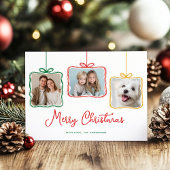 赤いお洒落緑のギフトボックス写真 シーズンカード