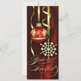 赤いお祝いの記念祭の休日の招待状 招待状