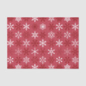 赤いお祭り的な雪の結晶のパターン 薄葉紙 (正面)