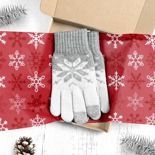 赤いお祭り的な雪の結晶のパターン 薄葉紙