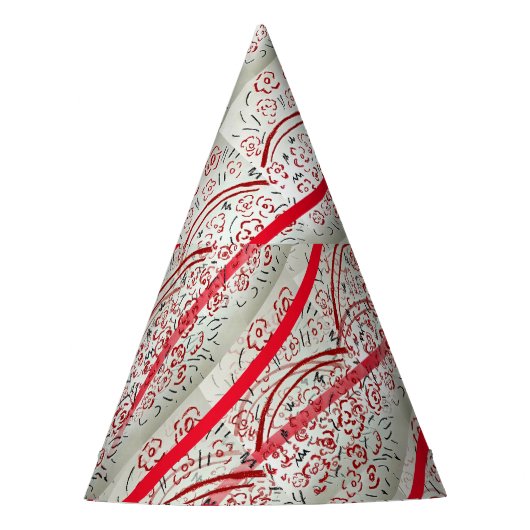 赤いかご(ハンドルクリスマス) パーティーハット (正面)