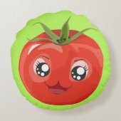 赤いかわいいのトマトの枕 ラウンドクッション (裏面)