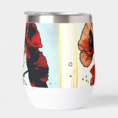 赤いかわいらしケシの花瓶 (右面)